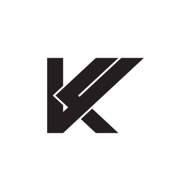 harf VK basit geometrik Logo vektör