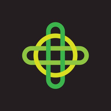 artı tıbbi renkli örtüşen çizgi sanat logosu vektör