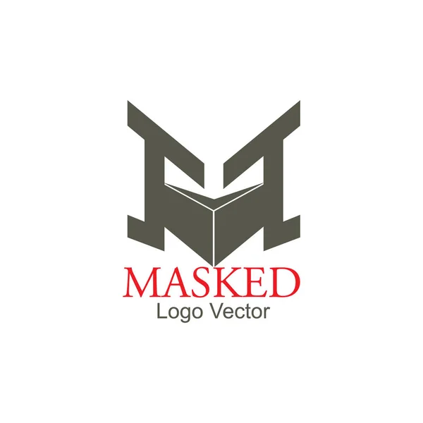 Letter m gemaskerd ontwerp logo vector — Stockvector