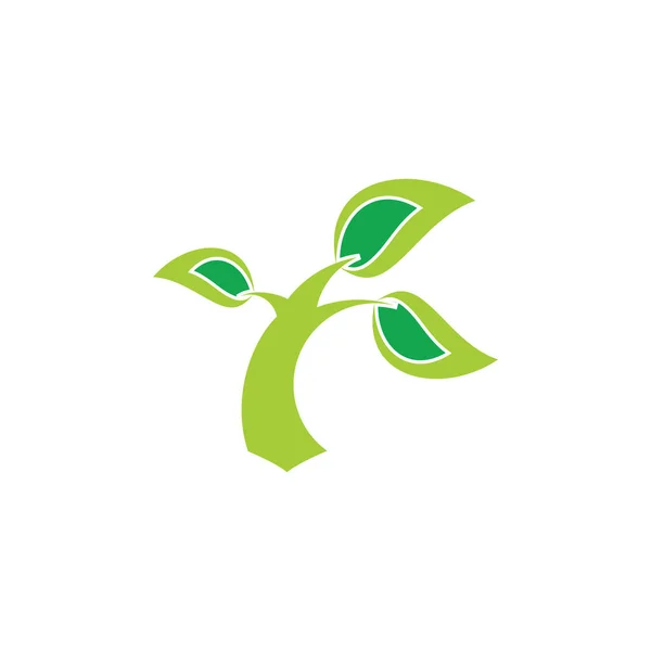 風のロゴによる木の単純な打撃 — ストックベクタ