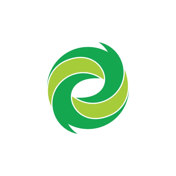 Kurva hijau lingkaran rotasi bentuk logo vektor - Stok Vektor