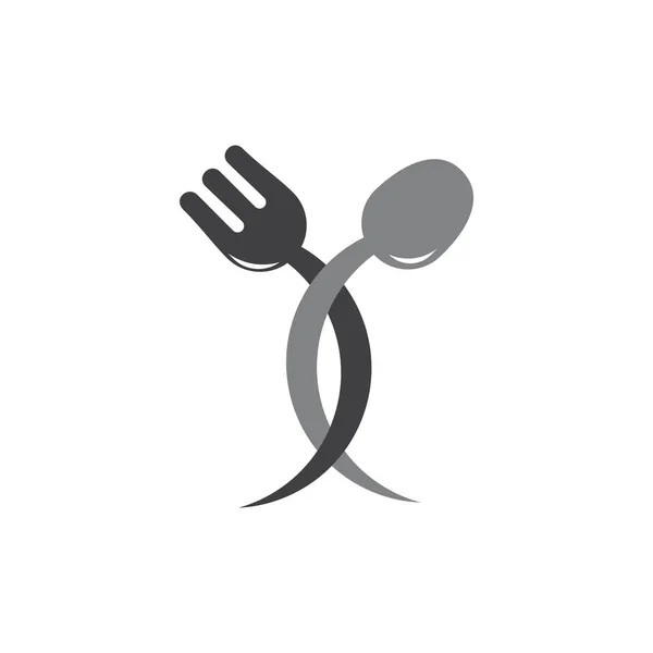 Verbonden lepel vork restaurant symbool vector — Stockvector