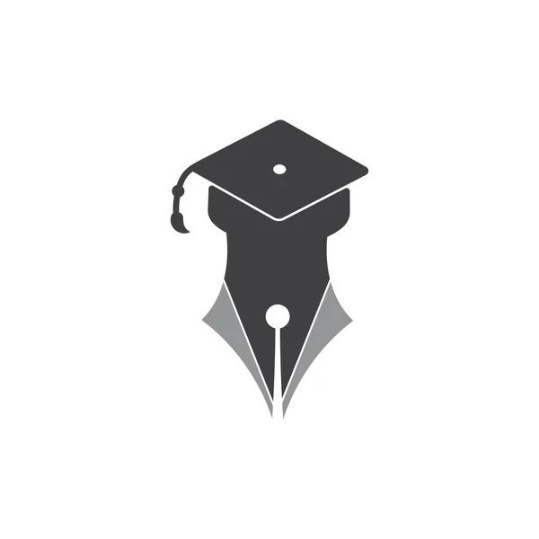 Stift Schriftsteller Student Absolvent Logo — Stockvektor