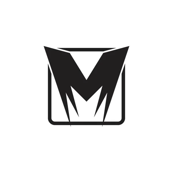 Letra m grunge vector logo cuadrado — Vector de stock