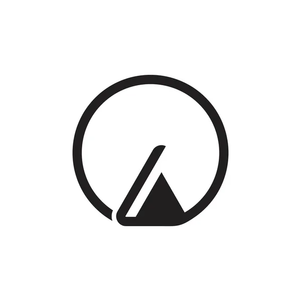 Proste trójkąt okrąg strzałka geometryczne logo — Wektor stockowy