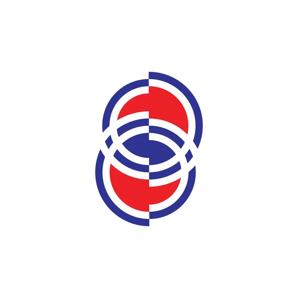 Vetor de logotipo geométrico círculo vinculado abstrato — Vetor de Stock