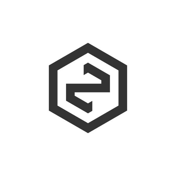 文字 zn 六角形の幾何学的な線ロゴ ベクトル — ストックベクタ