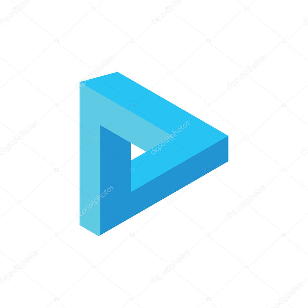 Letter d 3d triangle infinity logo vector