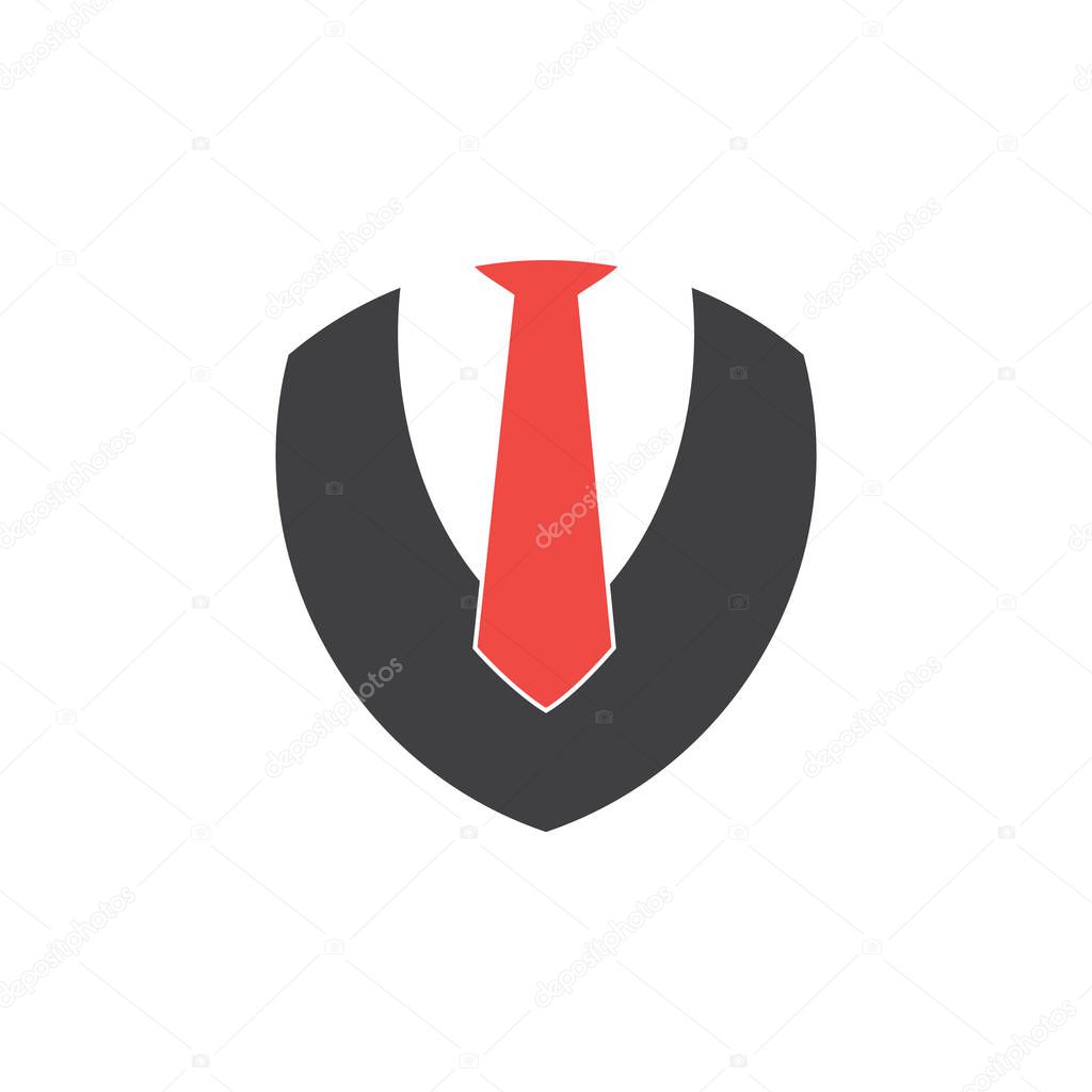Businessman emblem necktie geometric simple vector