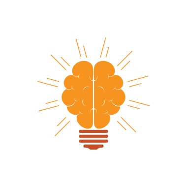 parlak beyin ampulü akıllı sembol vektörü