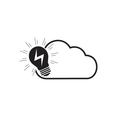 elektrik cıvata bulutu aydınlatma fikri çerçeve dekorasyon vektörü