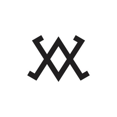 bağlantılı ok x basit geometrik logo vektörü