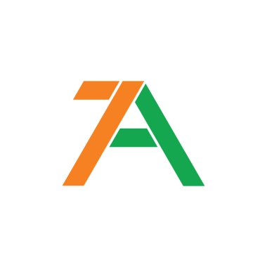 harf 7a ok geometrik logo vektörü