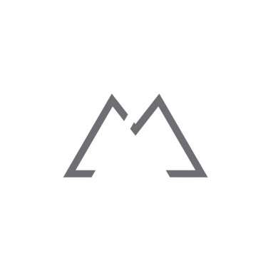 m harfi geometrik çizgi logo vektörü