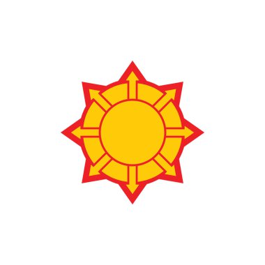 Girdap geometrik güneş oku logo vektörü