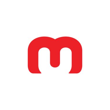 Harf um negatif uzay basit logo vektörü