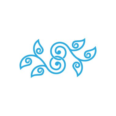 bağlı girdap bitkisi çizgileri sanat dekorasyon vektörü