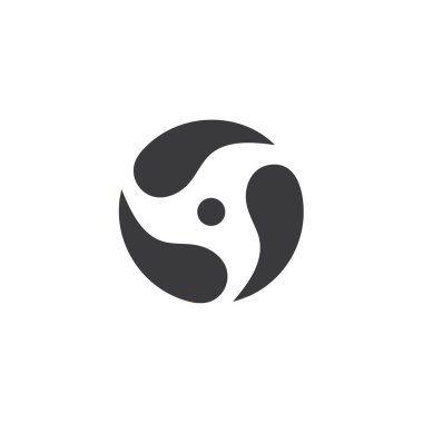 Üçgen eğriler akış çember logosunu döndürür