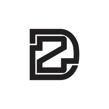 harf dz basit geometrik doğrusal logo vektör