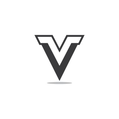 mektup v basit geometrik logo vektör