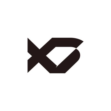 harf xv bağlantılı geometrik logo vektörü