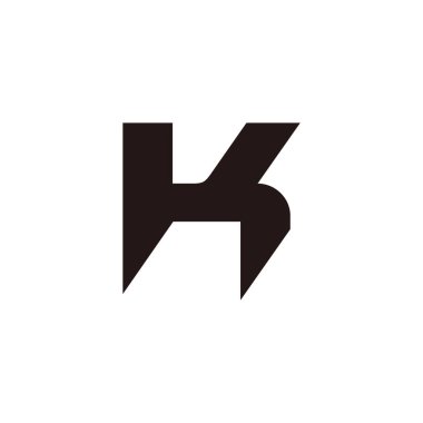 harf kh basit geometrik çizgi logo vektörü