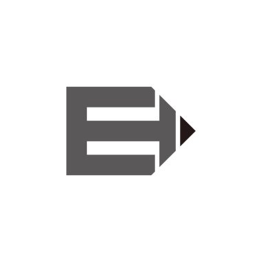 harf e eğitim kalem geometrik tasarım vektörü