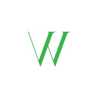 harf w basit soyut zarif tasarım vektörü