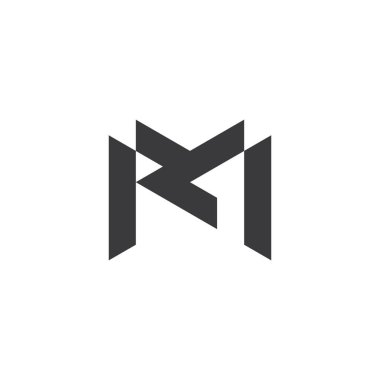 mk soyut geometrik logo vektörü harfi