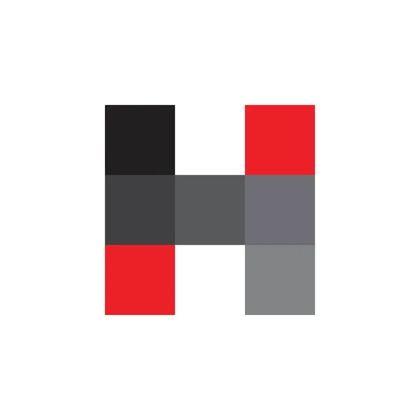 Letter h square mosaic simple logo vector — 스톡 벡터