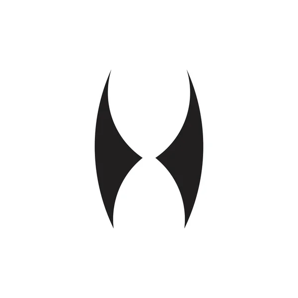 Letra h alas diseño simple vector símbolo — Vector de stock