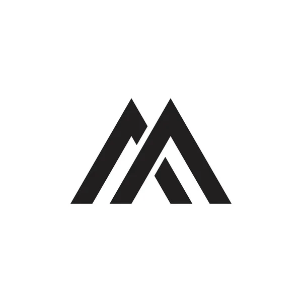 Lettre ma flèche simple lié logo géométrique — Image vectorielle