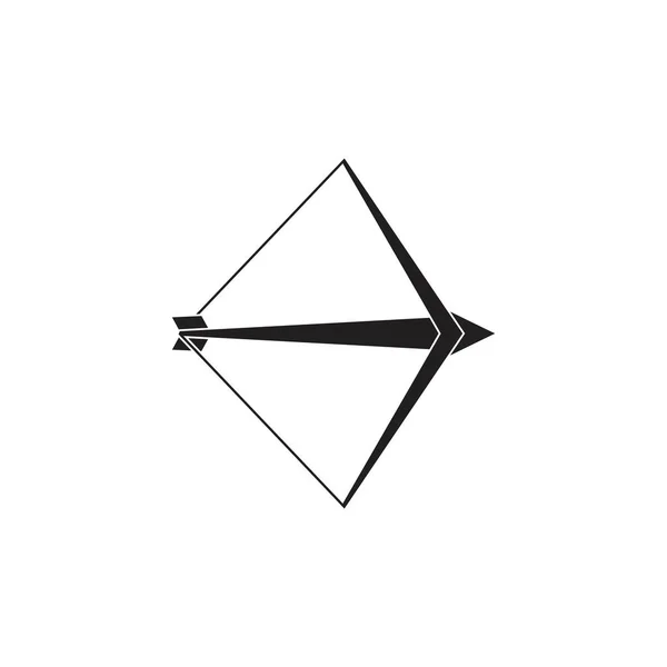 Flecha de arco simple vector de logotipo geométrico — Vector de stock