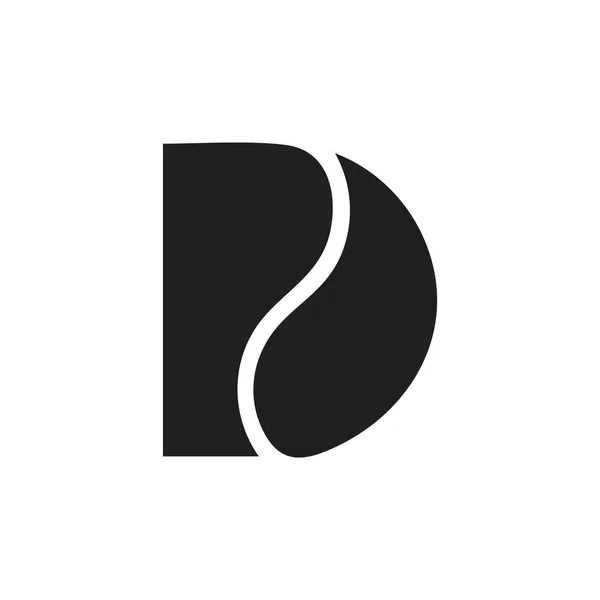 Harf dr basit eğriler logo vektörü — Stok Vektör
