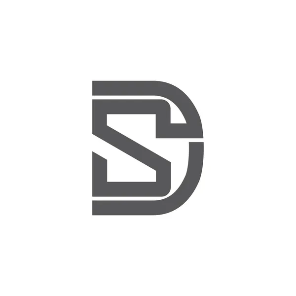 Letra ds vector de logotipo lineal geométrico simple — Vector de stock