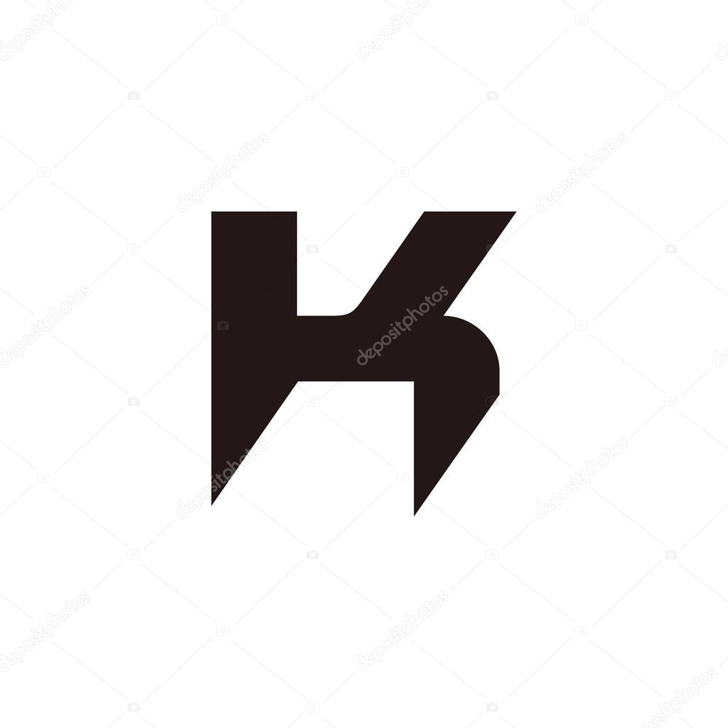 Letter kh simple geometric line logo vector