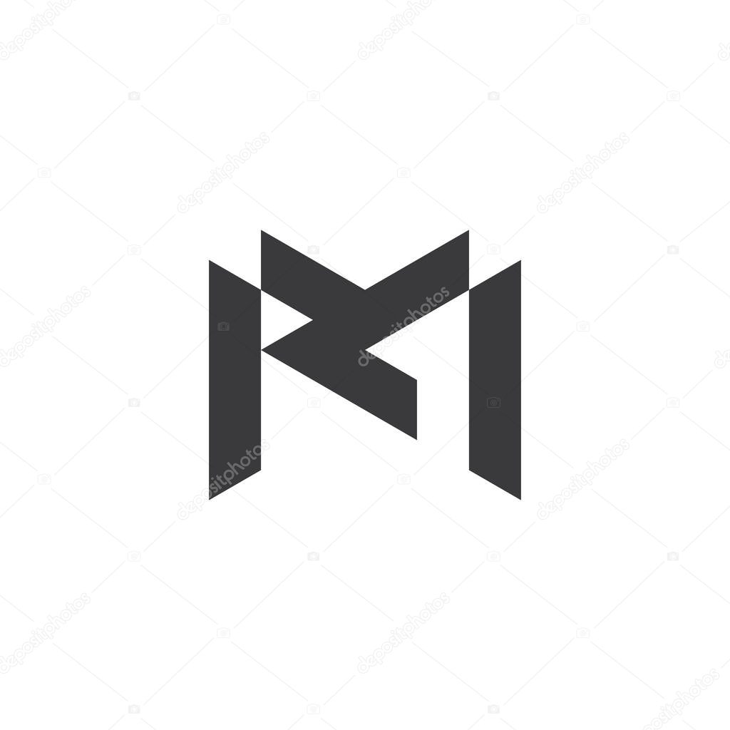 letter mk abstract geometric logo vector