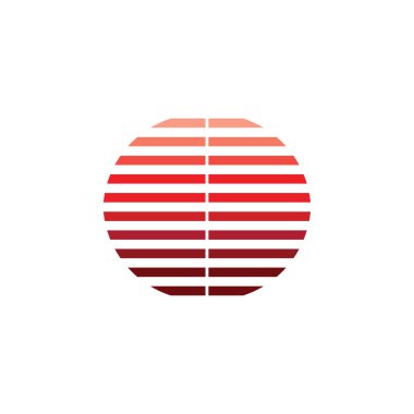 Çizgili siluet günbatımı logo vektörü