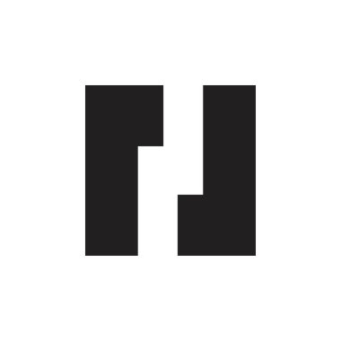 harf rl basit kare geometrik logo vektörü