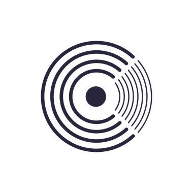 C harfi çizgileri logo vektörünü döndürür