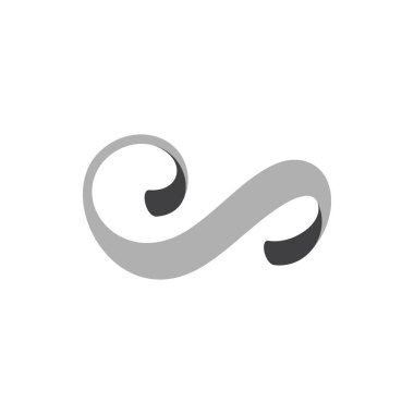 3d kurdele eğrileri soyut logo vektörü akışı