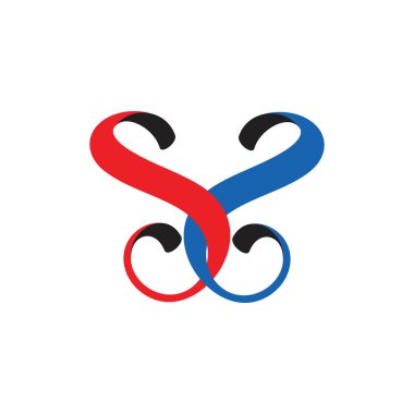 ss 3d kurdele eğrileri soyut logo vektörü akışı