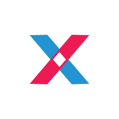 harf x basit geometrik logo vektör
