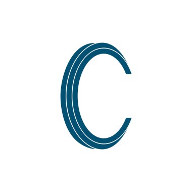 c harfi basit çizgili logo vektörü