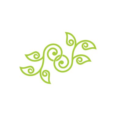bağlı spiral yeşil bitkiler logo vektörü