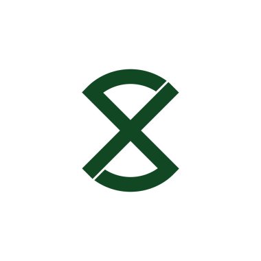 harf sx basit geometrik logo vektörü