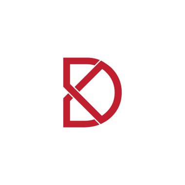 dk harfi basit bağlı çizgi logo vektörü