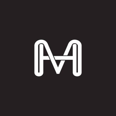mh harfi basit bağlı geometrik çizgi logo vektörü