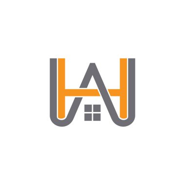 hw harfi ev sembolü logo vektörü