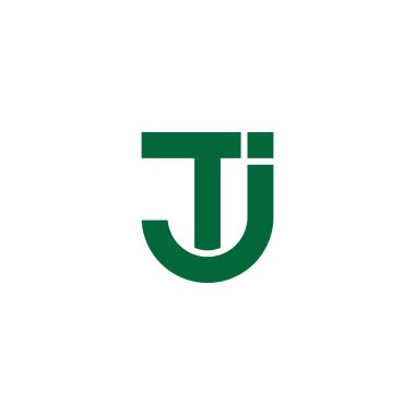 tj harfi basit geometrik logo vektörü